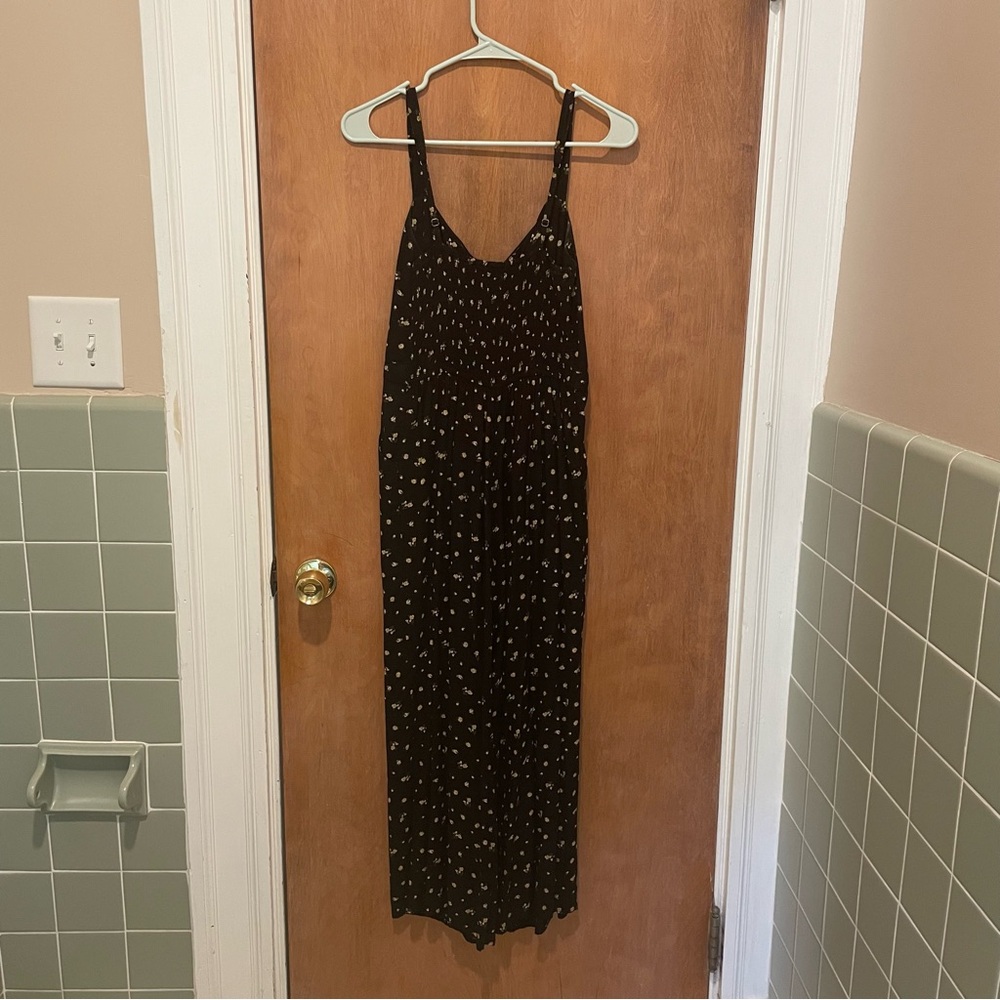 Abercrombie & Fitch Black Jumpsuit with Yellow Floral Design - Picture 10 of 12